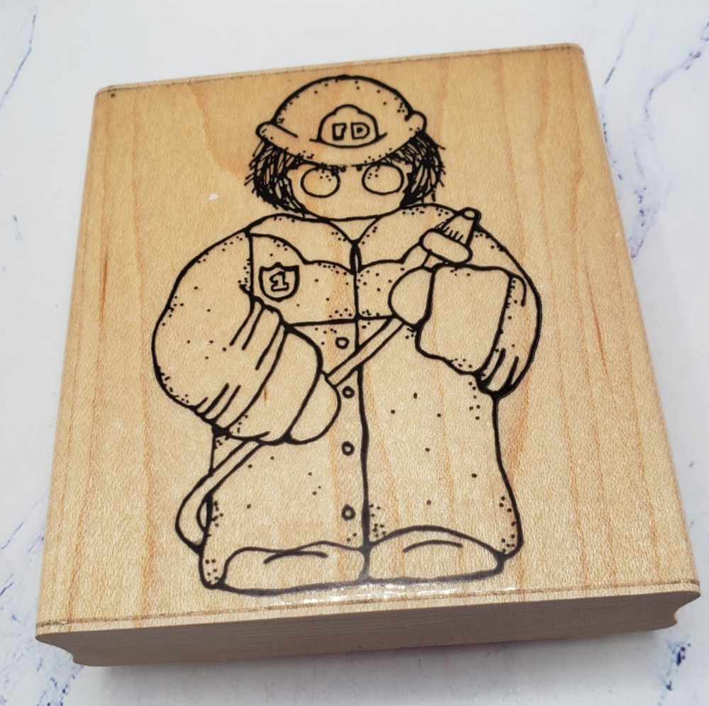 DOTS Firefighter Fun Fireman First Responder Firefighter Q210 Rubber Stamp